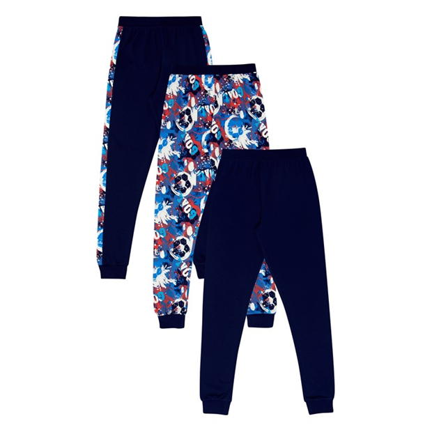 Set de 3 Pijamale Firetrap fotbal pentru baieti bleumarin multicolor