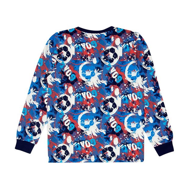 Set de 3 Pijamale Firetrap fotbal pentru baieti bleumarin multicolor