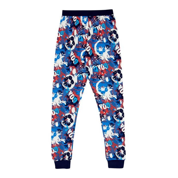 Set de 3 Pijamale Firetrap fotbal pentru baieti bleumarin multicolor