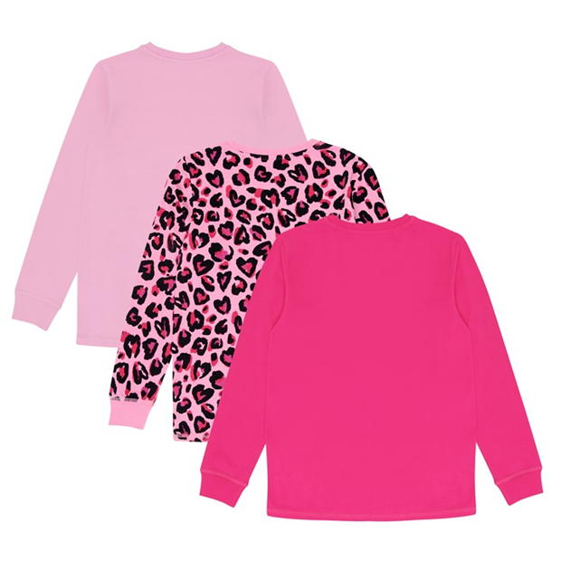 Set de 3 Pijamale Miso Leopard pentru fete roz