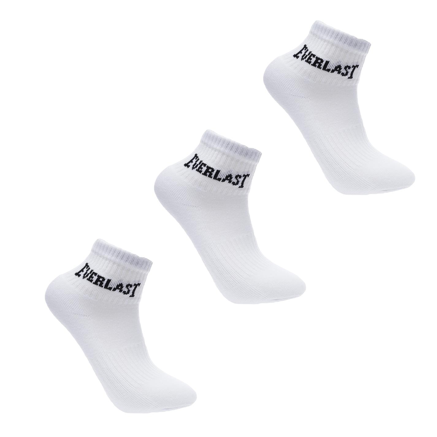 Set de 3 Sosete Everlast Quarter pentru copii alb