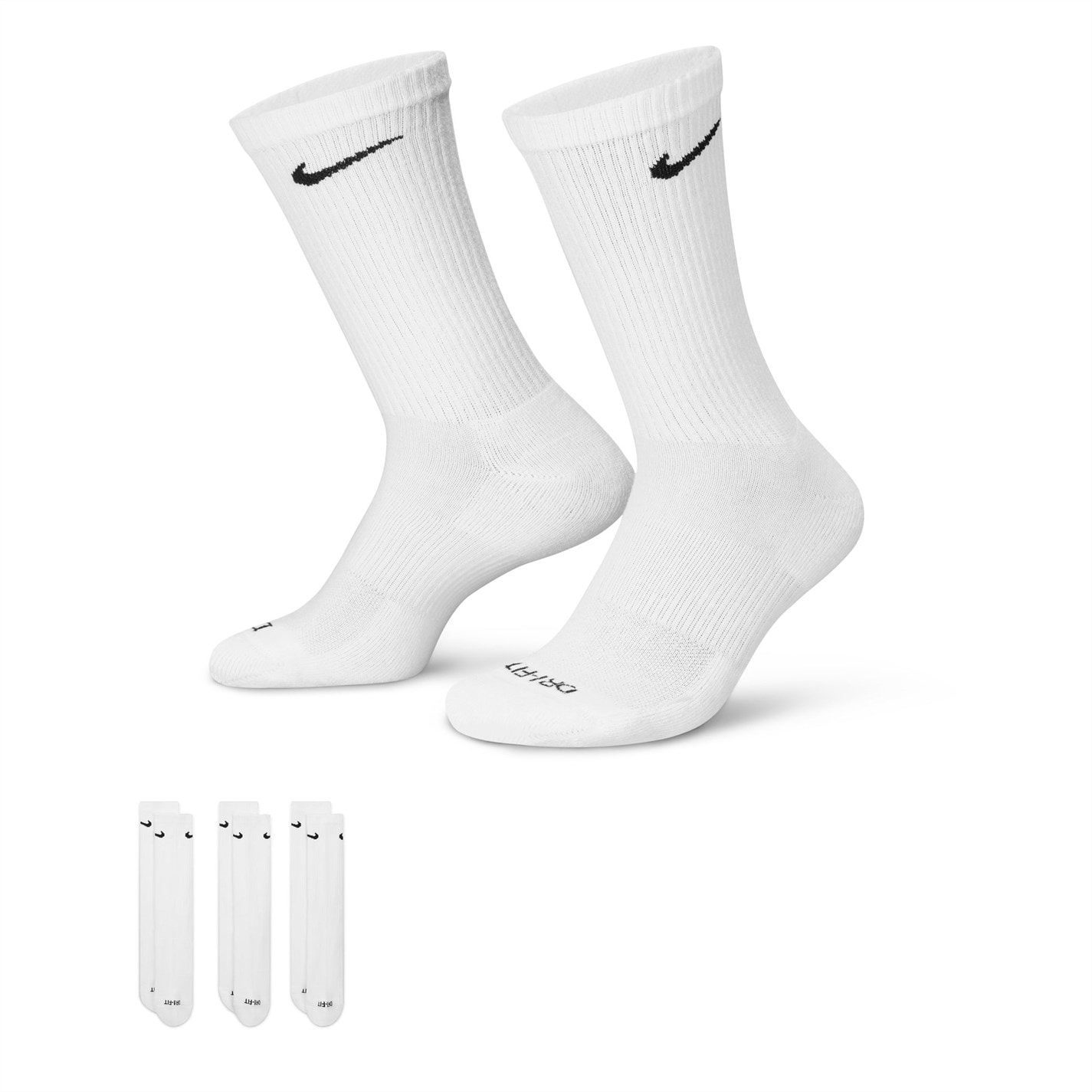 Set de 3 Sosete Nike Crew pentru Barbati alb negru