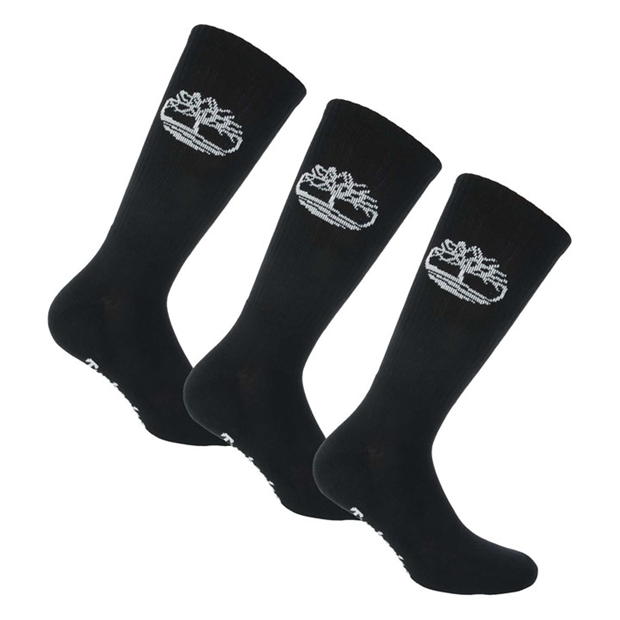 Set de 3 Sosete Timberland Logo Sport negru