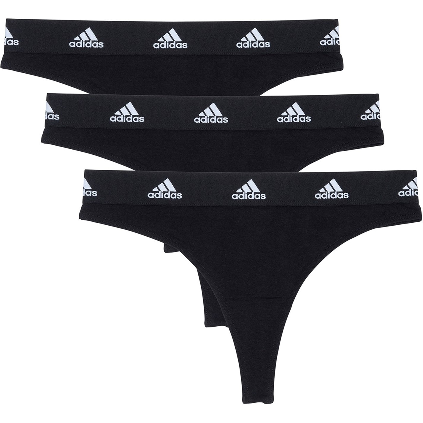 Set de 3 Tanga adidas Active Comfort bumbac negru