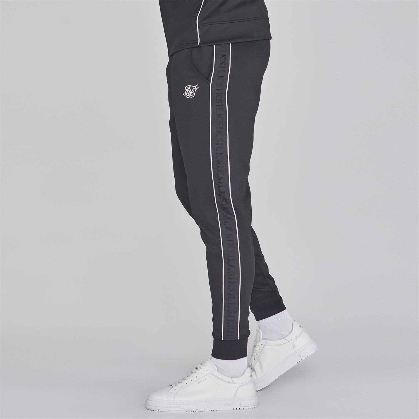 Pantaloni sport Set Hanorac SikSilk and pentru Barbati negru