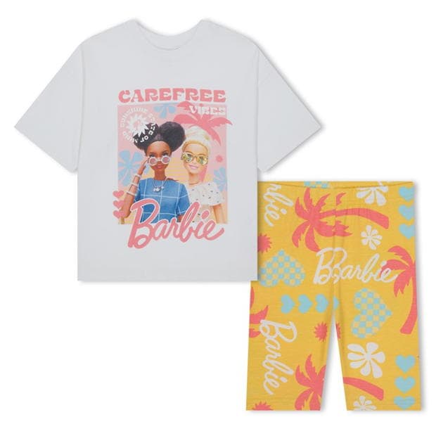 Set Tricou Barbie & ciclism Short pentru fete cu personaje