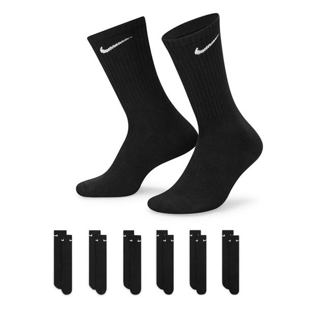 Sosete Nike Everyday Cushioned antrenament Crew (6 Pairs) negru alb