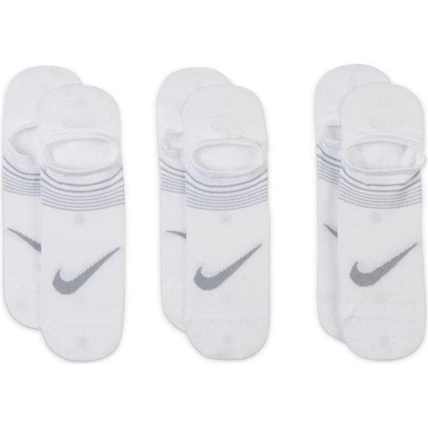 Sosete Nike Everyday Plus Lightweight antrenament Footie (3 Pairs) pentru femei alb wolf gri