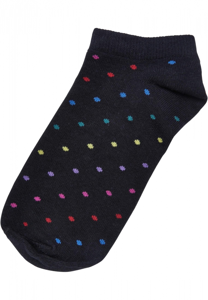 Sosete No Show Rainbow Dots 5-. alb negru Urban Classics roz