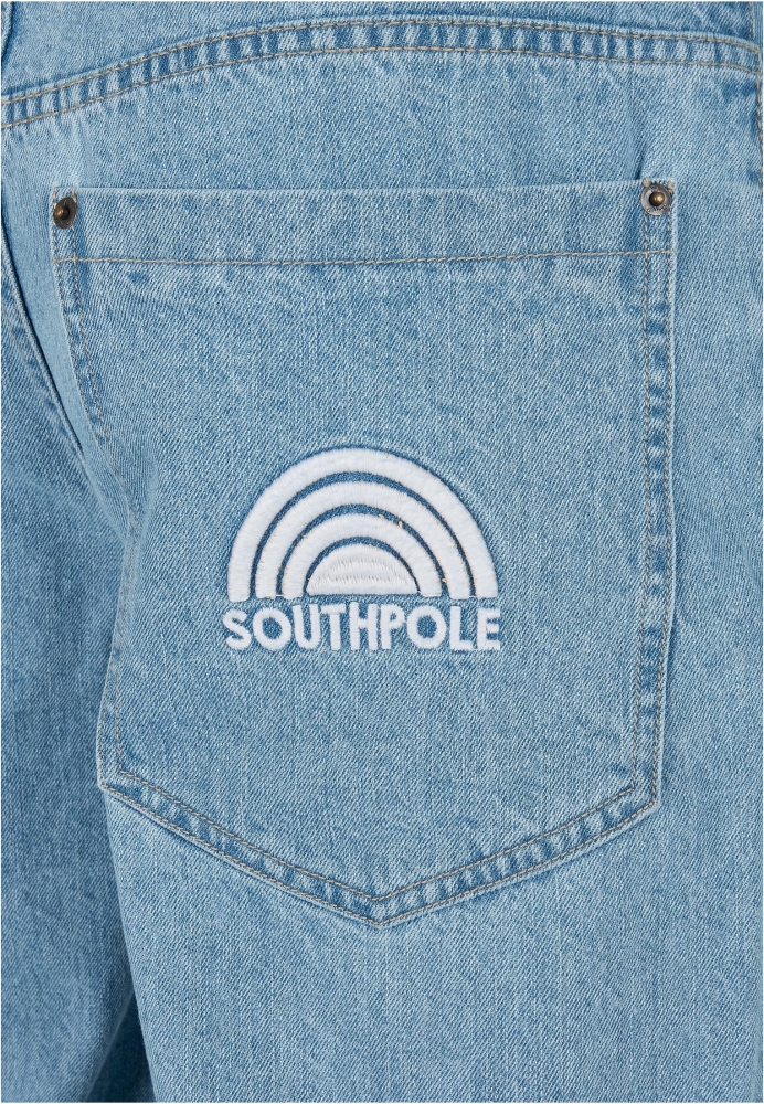 Southpole 3D broderie Denim retro albastru