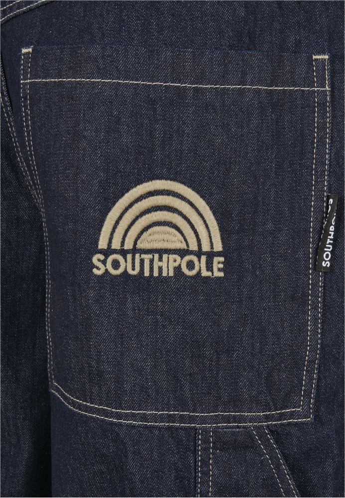 Southpole broderie Denim bleumarin albastru