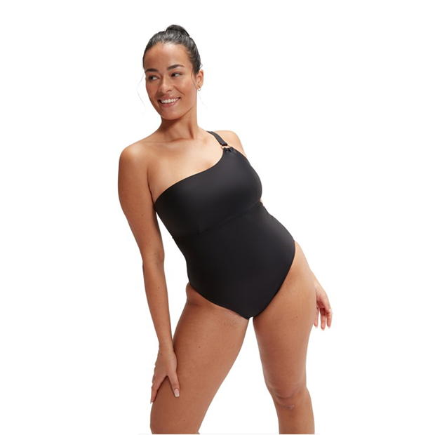 Speedo Shaping asimetric 1 Piece pentru femei negru