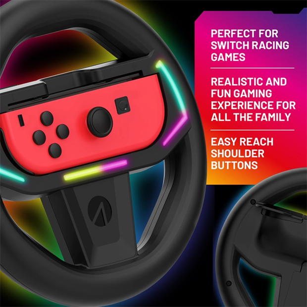 Stealth Joy-Con Light-Up Racing Wheel - Nintendo Switch & Switch OLED multicolor