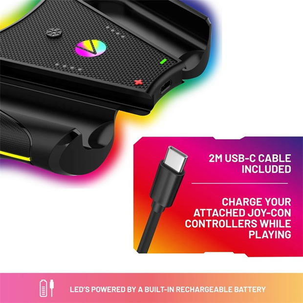 Stealth Light-Up Play & Charge Comfort Controller for Switch multicolor