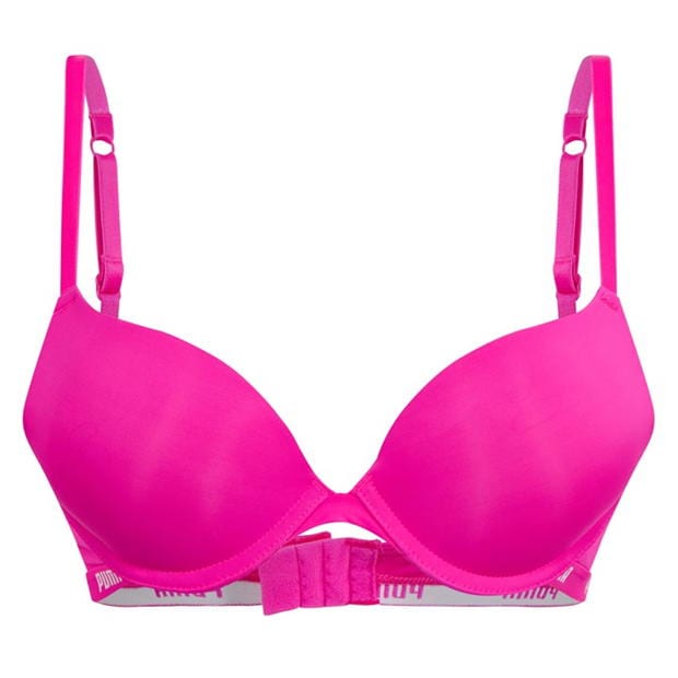 Sutien cu push up Puma pentru femei fosforescent roz