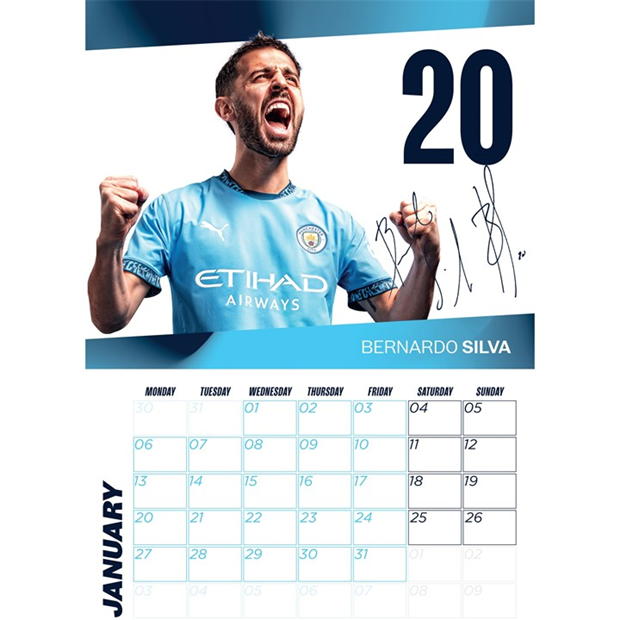 Team OFFICIAL MANCHESTER CITY FC 2025 A3 CALENDAR multicolor