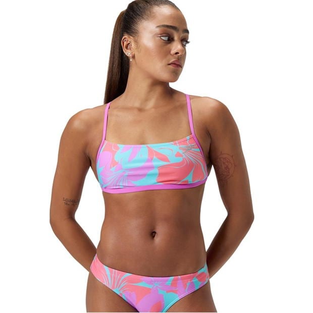 Top scurt Speedo Allover Digital Cross Back pentru femei kaluna floral