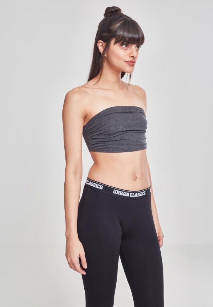 Topuri sport bandeau dama gri carbune Urban Classics