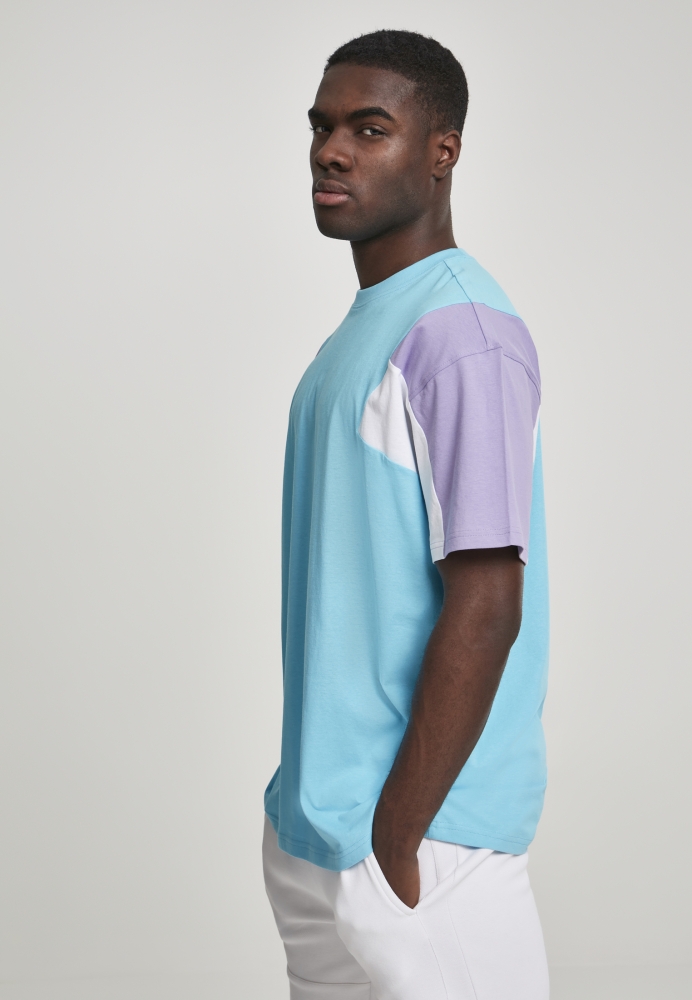 trei culori Tee albastru aqua Urban Classics mov alb