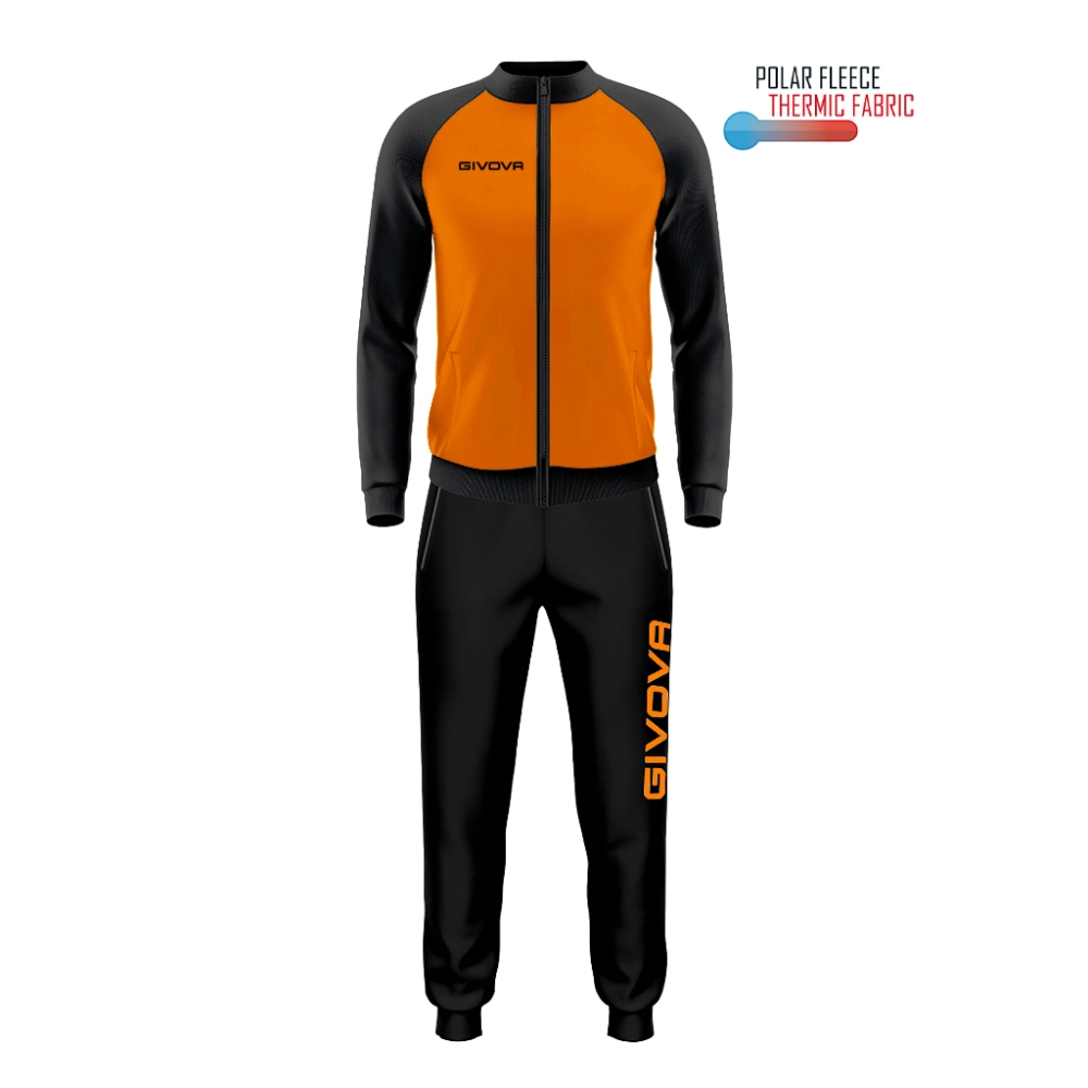 Trening sport TUTA CUBA POLARFLEECE Givova portocaliu negru