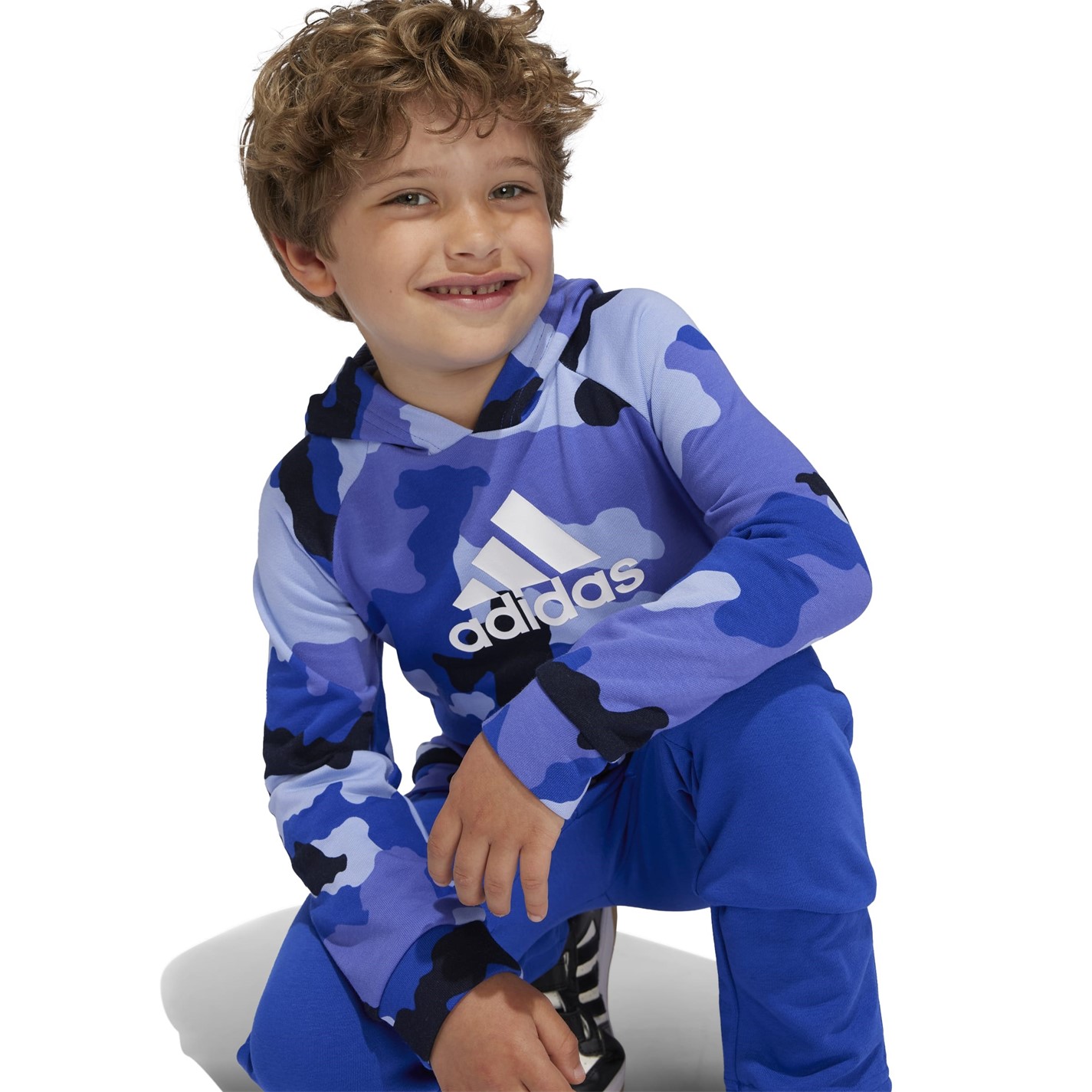 Set Hanorac adidas Essentials Allover Print pentru Copii albastru alb