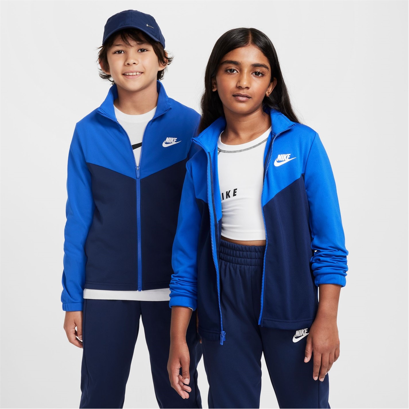 Treninguri Nike NSW Poly Juniors albastru bleumarin