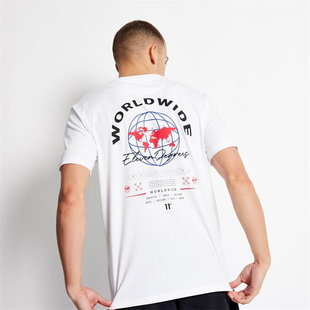 Tricouri Tricou cu imprimeu 11 Degrees Worldwide - alb