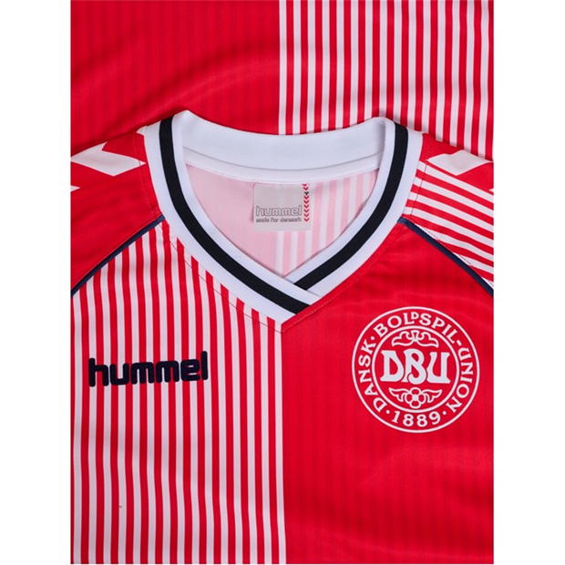 Tricou Acasa Hummel Denmark 1986 Retro pentru adulti rosu alb