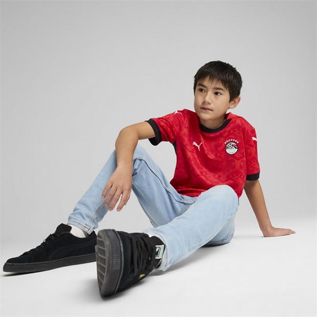 Tricou Acasa Puma Egipt 2025 Juniors rosu negru