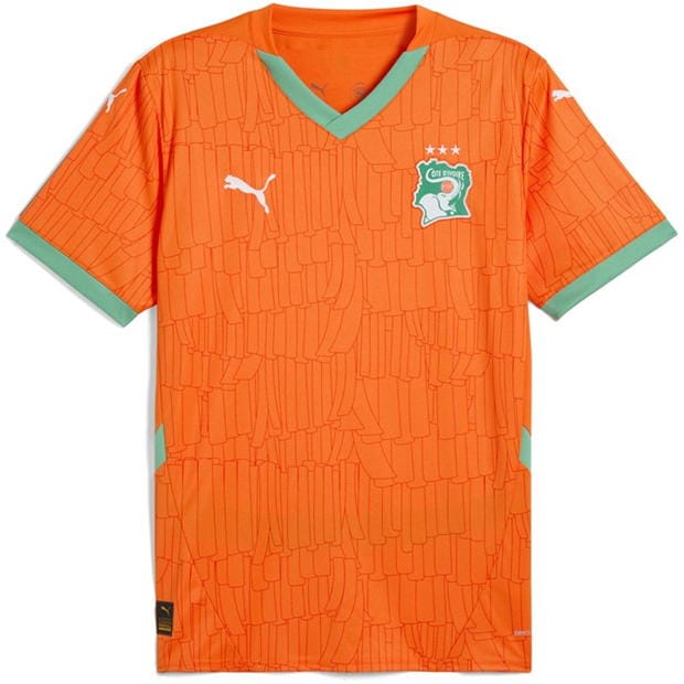 Tricou Acasa Puma Ivory Coast 2025 pentru adulti portocaliu verde