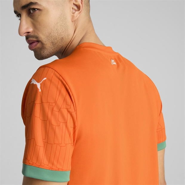 Tricou Acasa Puma Ivory Coast 2025 pentru adulti portocaliu verde