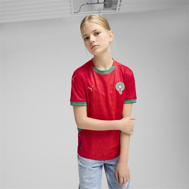 Tricou Acasa Puma Morocco 2025 Juniors rosu verde