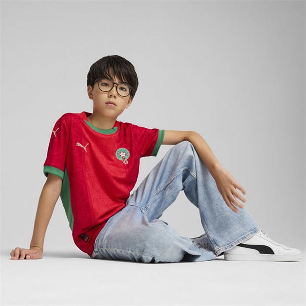 Tricou Acasa Puma Morocco 2025 Juniors rosu verde