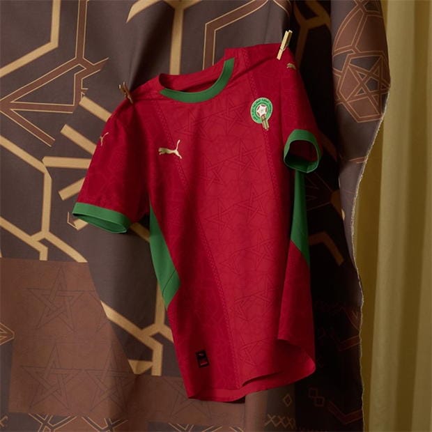 Tricou Acasa Puma Morocco 2025 Juniors rosu verde