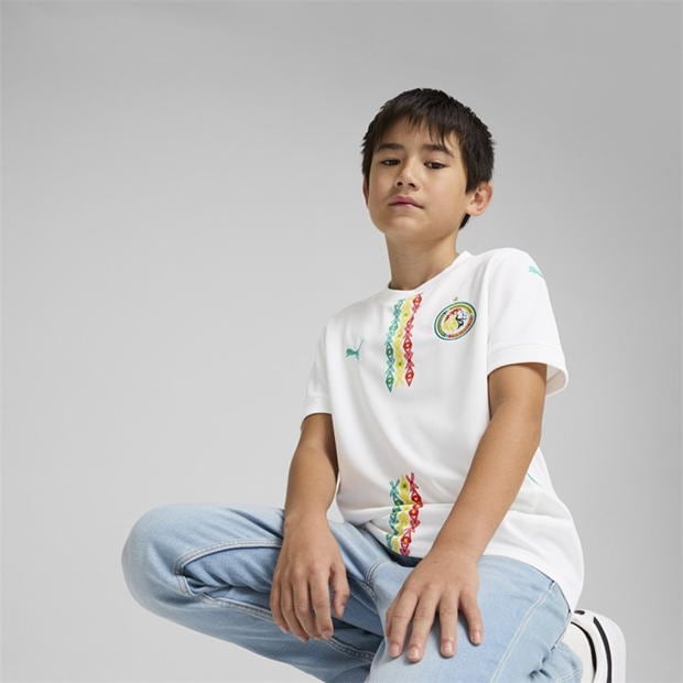 Tricou Acasa Puma Senegal 2025 Juniors alb verde