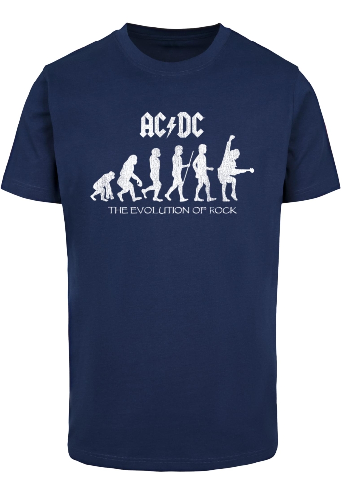 Tricou ACDC - Evolution Of Rock deschis bleumarin Merchcode