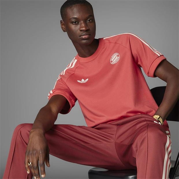 Tricou adidas Bayern Munich Originals 3-cu dungi pentru adulti crew rosu