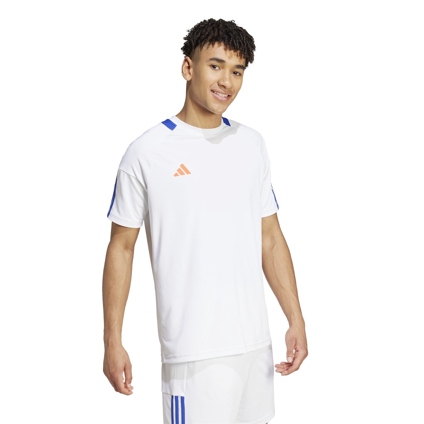 Tricou adidas clasic 3 cu dungi Sereno pentru Barbati alb albastru