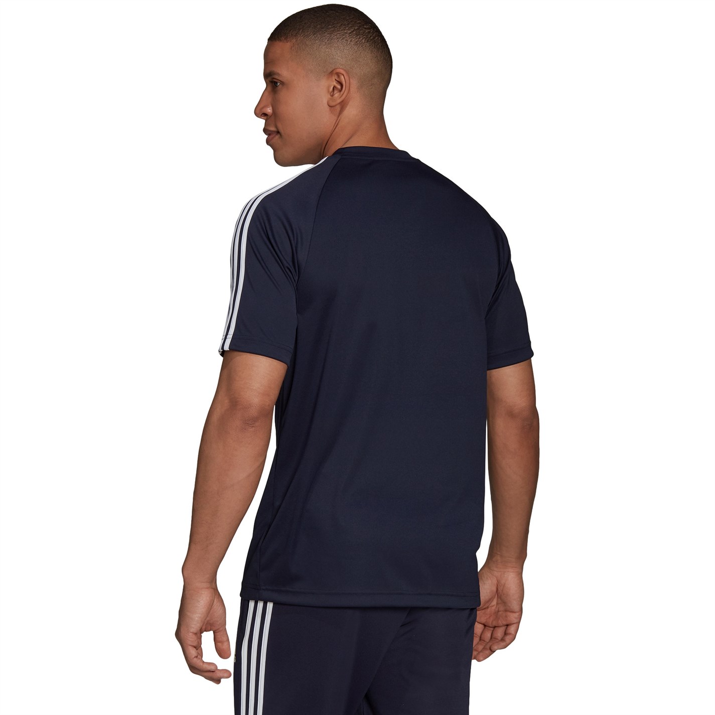 Tricou adidas clasic 3 cu dungi Sereno pentru Barbati bleumarin alb