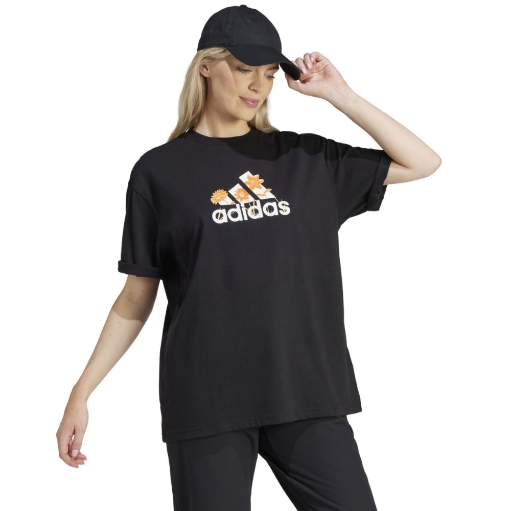 Tricou adidas Flower . Badge of Sport negru IR5896 pentru Femei