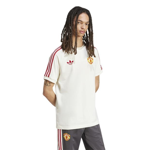 Tricou adidas Originals Manchester United Adicolor Classics 3-Stripes pentru adulti off alb