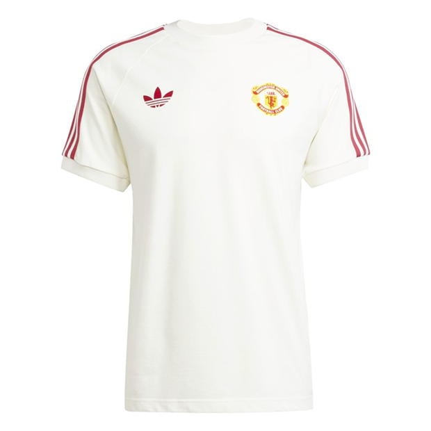 Tricou adidas Originals Manchester United Adicolor Classics 3-Stripes pentru adulti off alb