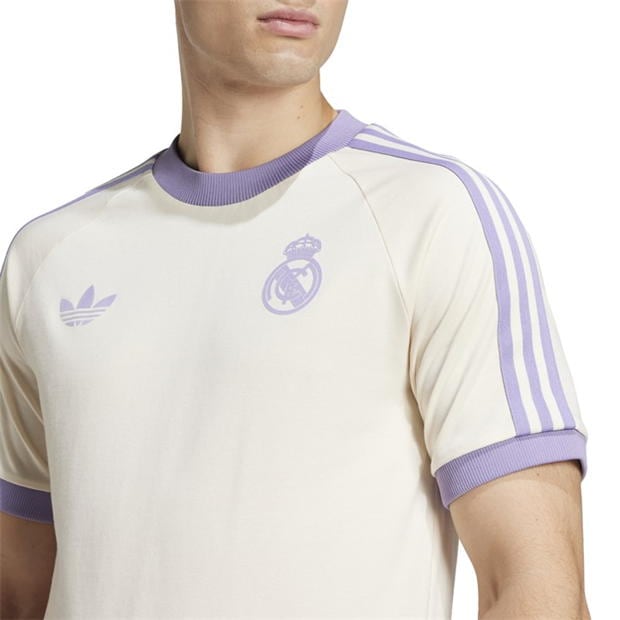 Tricou adidas Originals Real Madrid Adicolor Classics 3-Stripes pentru adulti lila alb