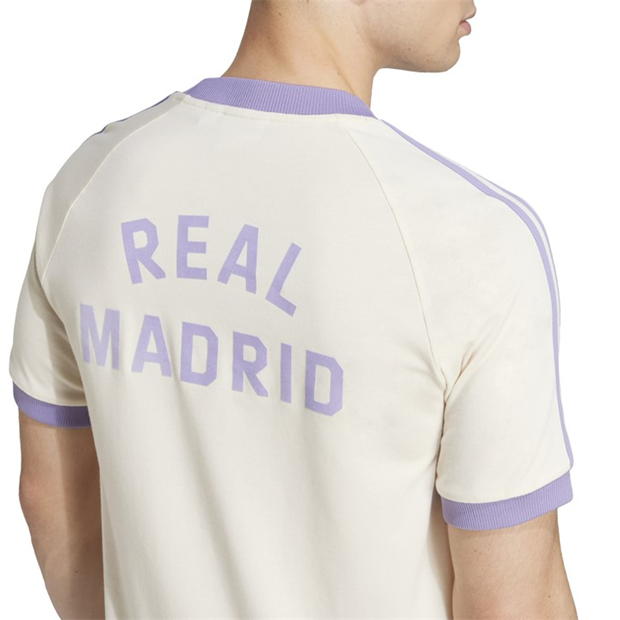 Tricou adidas Originals Real Madrid Adicolor Classics 3-Stripes pentru adulti lila alb