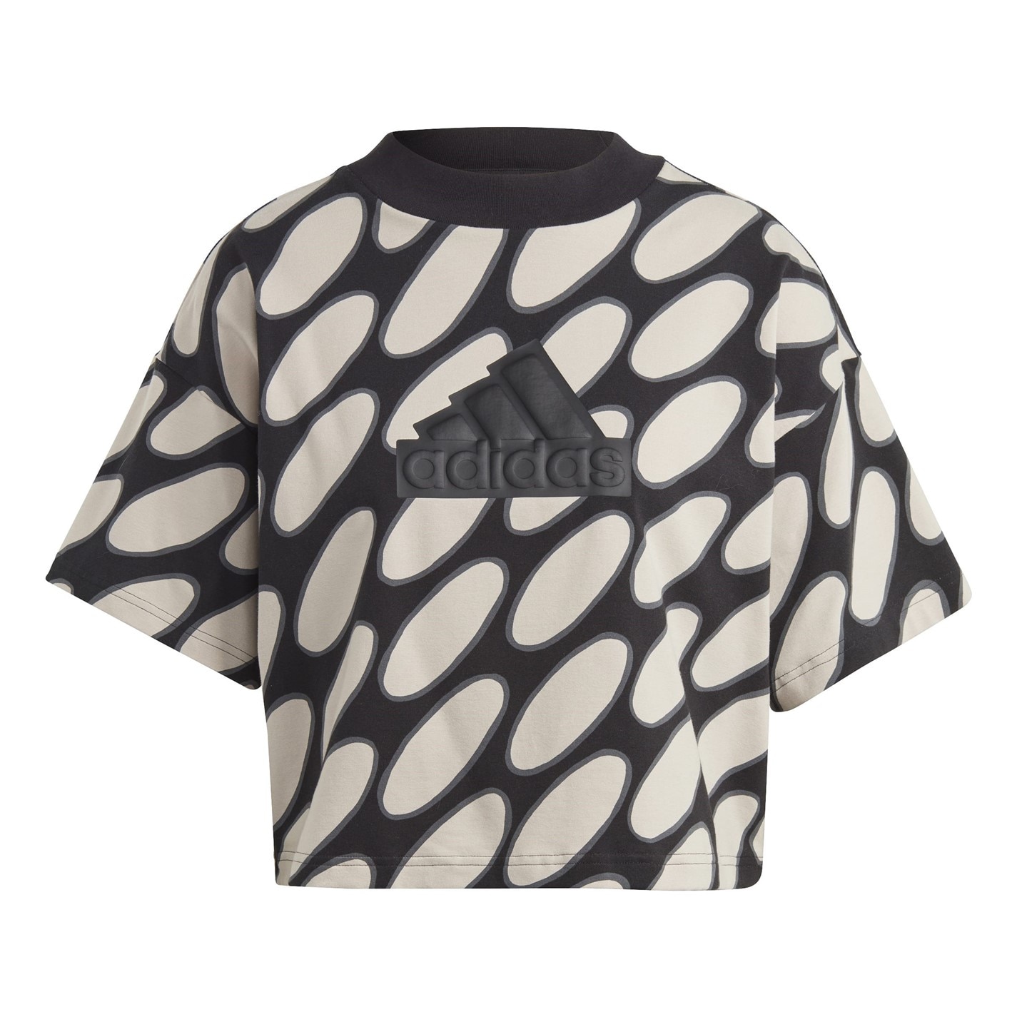 Tricou adidas x Marimekko Future Icons 3-Stripes pentru femei lbrwn negru gri