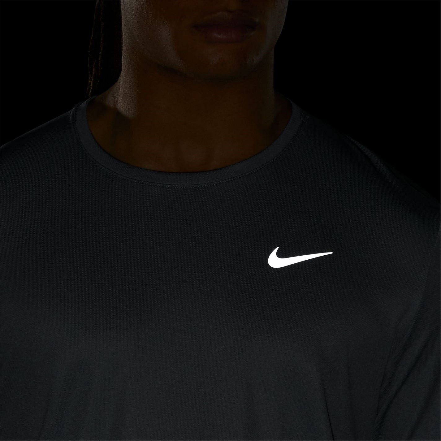 Tricou alergare Nike Miler Dri-FIT UV maneca lunga pentru Barbati gri