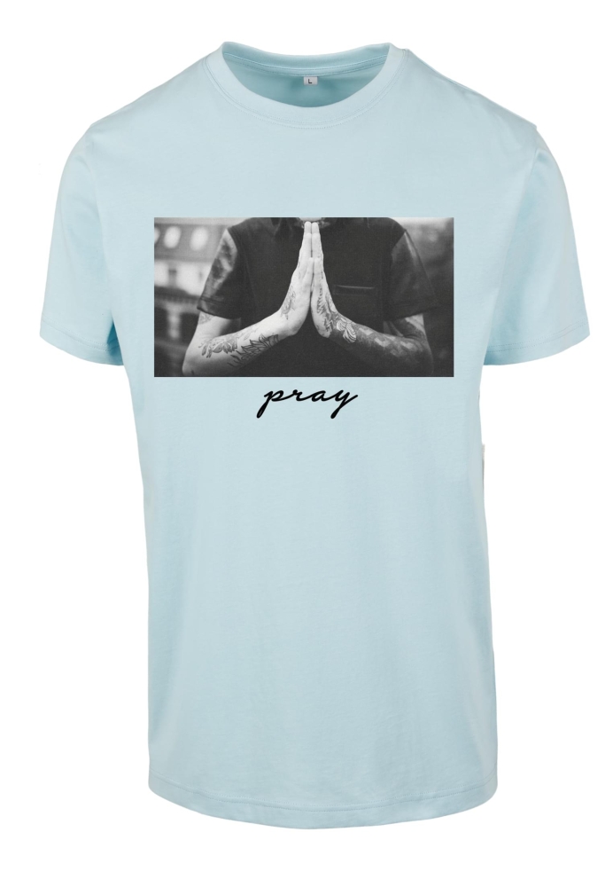 Tricou barbati casual Pray albastru albastru Mister Tee