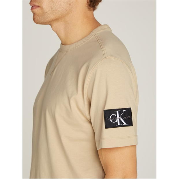 Tricou Calvin Klein Jeans Badge pale kaki