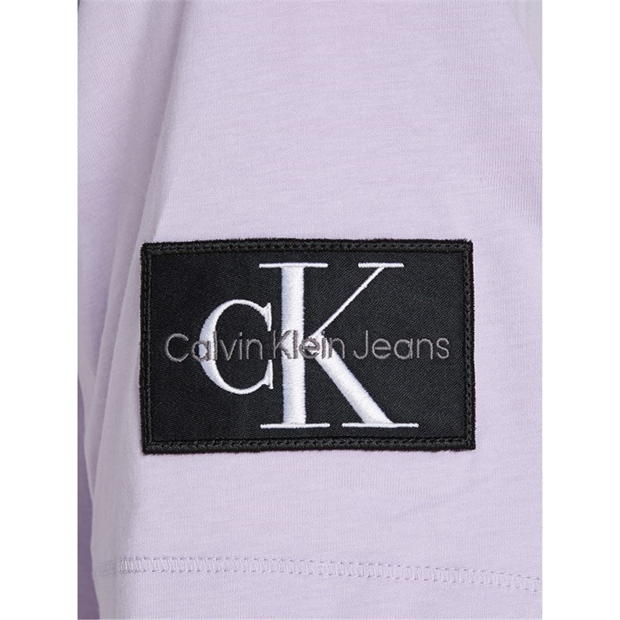 Tricou Calvin Klein Jeans Badge pastel lila