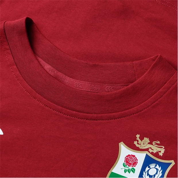 Tricou Canterbury British and Irish Lions 2024 bumbac Juniors rosu dahlia